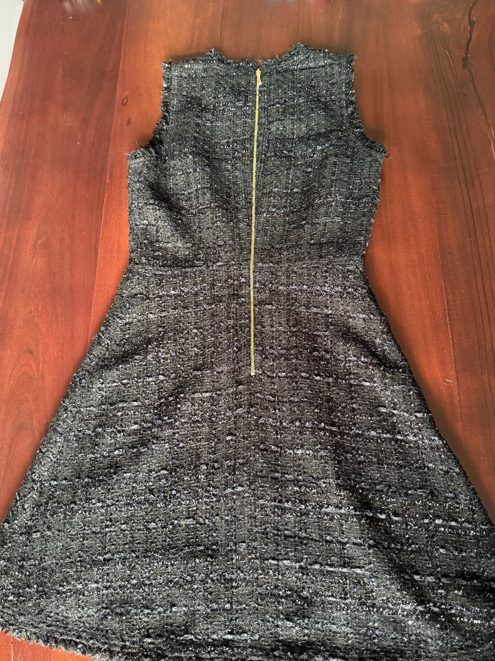 Kate Spade Sleeveless Black Tweed A-Line Dress - Picture 10 of 11